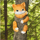 Maxbell Animal up A Tree Statue Tree Hugger Accessories for Backyard Resin Miniature Cat