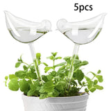 Maxbell 5x Bird Shaped Plant Watering Globes Planter Indoor Plants Automatic Waterer Clear