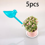 Maxbell 5x Bird Shaped Plant Watering Globes Planter Indoor Plants Automatic Waterer Blue