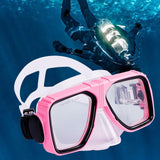 Maxbell Anti Fog Wide View Professional Diving Mask for Diving Swimming Water Sports pink