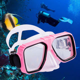 Maxbell Anti Fog Wide View Professional Diving Mask for Diving Swimming Water Sports pink