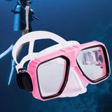 Maxbell Anti Fog Wide View Professional Diving Mask for Diving Swimming Water Sports pink