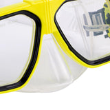 Maxbell Anti Fog Wide View Professional Diving Mask for Diving Swimming Water Sports yellow