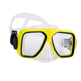 Maxbell Anti Fog Wide View Professional Diving Mask for Diving Swimming Water Sports yellow