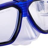 Maxbell Anti Fog Wide View Professional Diving Mask for Diving Swimming Water Sports clear blue