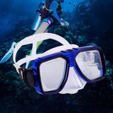 Maxbell Anti Fog Wide View Professional Diving Mask for Diving Swimming Water Sports clear blue