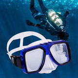 Maxbell Anti Fog Wide View Professional Diving Mask for Diving Swimming Water Sports clear blue
