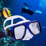 Maxbell Anti Fog Wide View Professional Diving Mask for Diving Swimming Water Sports clear blue