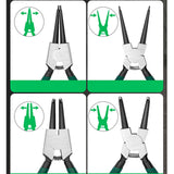 Maxbell 4x Snap Ring Pliers Set 7" Multipurpose Spring Loaded Retaining Removal Tool