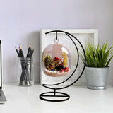 Maxbell Metal Moon Shaped Stand Holder Sturdy 9.6inch Tall Accessory Multifunctional