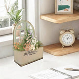 Maxbell Metal Wall Planter Vintage Wall Vase Iron Plant Holder for Home Country Wall Beige white
