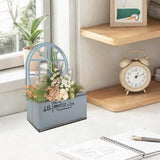Maxbell Metal Wall Planter Vintage Wall Vase Iron Plant Holder for Home Country Wall Blue