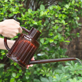 Maxbell Watering Can Decorative 1L Garden Water Can for Greenhouse Flowers Courtyard Brown