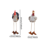 Maxbell 2x Easter Chicken Statues Long Legs Creative Funny Craft for Lawn Patio Farm