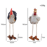 Maxbell 2x Easter Chicken Statues Long Legs Creative Funny Craft for Lawn Patio Farm