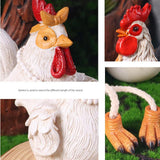 Maxbell 2x Easter Chicken Statues Long Legs Creative Funny Craft for Lawn Patio Farm