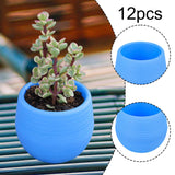 Maxbell 12 Pieces Small Flower Pots Simple Containers for Yard Balcony Indoor Plants Blue