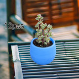 Maxbell 12 Pieces Small Flower Pots Simple Containers for Yard Balcony Indoor Plants Blue