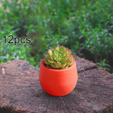 Maxbell 12 Pieces Small Flower Pots Simple Containers for Yard Balcony Indoor Plants Red