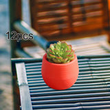 Maxbell 12 Pieces Small Flower Pots Simple Containers for Yard Balcony Indoor Plants Red