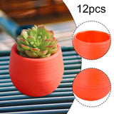 Maxbell 12 Pieces Small Flower Pots Simple Containers for Yard Balcony Indoor Plants Red