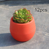 Maxbell 12 Pieces Small Flower Pots Simple Containers for Yard Balcony Indoor Plants Red