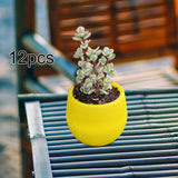 Maxbell 12 Pieces Small Flower Pots Simple Containers for Yard Balcony Indoor Plants Yellow