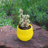 Maxbell 12 Pieces Small Flower Pots Simple Containers for Yard Balcony Indoor Plants Yellow