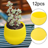Maxbell 12 Pieces Small Flower Pots Simple Containers for Yard Balcony Indoor Plants Yellow