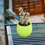 Maxbell 12 Pieces Small Flower Pots Simple Containers for Yard Balcony Indoor Plants Green