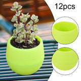 Maxbell 12 Pieces Small Flower Pots Simple Containers for Yard Balcony Indoor Plants Green