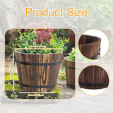 Maxbell Wooden Flower Pot with Handle Decorative Flowerpot for Bedroom Office Garden