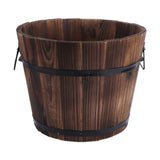 Maxbell Wooden Flower Pot with Handle Decorative Flowerpot for Bedroom Office Garden