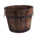 Maxbell Wooden Flower Pot with Handle Decorative Flowerpot for Bedroom Office Garden