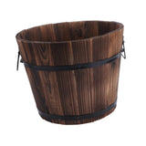 Maxbell Wooden Flower Pot with Handle Decorative Flowerpot for Bedroom Office Garden