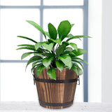Maxbell Wooden Flower Pot with Handle Decorative Flowerpot for Bedroom Office Garden