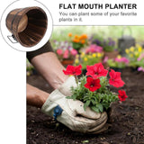 Maxbell Wooden Flower Pot with Handle Decorative Flowerpot for Bedroom Office Garden