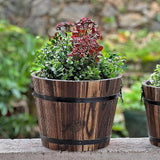 Maxbell Wooden Flower Pot with Handle Decorative Flowerpot for Bedroom Office Garden