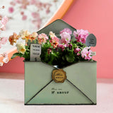 Maxbell Chic Metal Wall Planter Creative Iron Wall Vase for Indoor Outdoor Wall Home Green