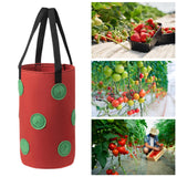 Maxbell Hanging Planter Bag Strawberry Compact 3 gallons for Gardening Garden Flower Red