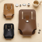 Maxbell Tape Measure Holder for Belt Stylish Measuring Tape Belt Clip for Carpenters Dark Brown
