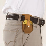 Maxbell Tape Measure Holder for Belt Stylish Measuring Tape Belt Clip for Carpenters Light Brown