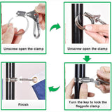 Maxbell 4 Pieces Flag Pole Rings Stainless Steel Adjustable Flag Pole Clips for Boat Style C