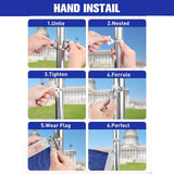 Maxbell 4 Pieces Flag Pole Rings Stainless Steel Adjustable Flag Pole Clips for Boat Style C