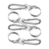 Maxbell 4 Pieces Flag Pole Rings Stainless Steel Adjustable Flag Pole Clips for Boat Style C