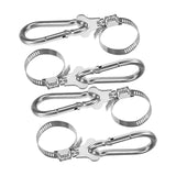 Maxbell 4 Pieces Flag Pole Rings Stainless Steel Adjustable Flag Pole Clips for Boat Style C