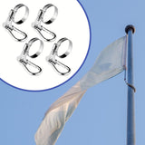 Maxbell 4 Pieces Flag Pole Rings Stainless Steel Adjustable Flag Pole Clips for Boat Style C