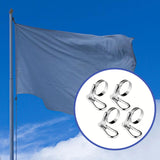 Maxbell 4 Pieces Flag Pole Rings Stainless Steel Adjustable Flag Pole Clips for Boat Style C
