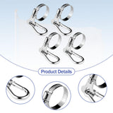 Maxbell 4 Pieces Flag Pole Rings Stainless Steel Adjustable Flag Pole Clips for Boat Style C