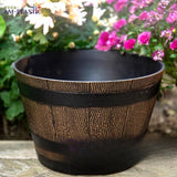 Maxbell Flower Pot Rustic Ornament Decorative Bucket Planter for Garden Balcony Desk S